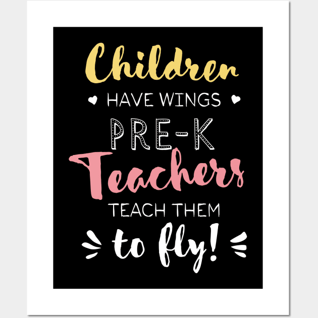 Pre-K Teacher Gifts - Beautiful Wings Quote Wall Art by BetterManufaktur